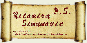 Milomira Simunović vizit kartica